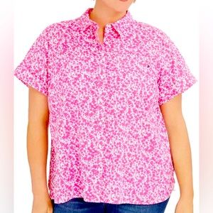 Tommy Hilfiger pink floral camp shirt NWT - Size 2x